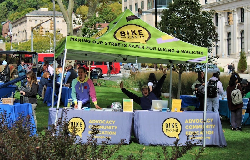 Bike PGH tent and tables