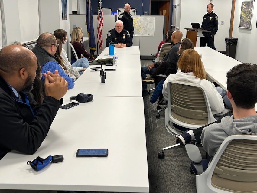 Pitt Police Chief speaking to Citizens Police Academy class 