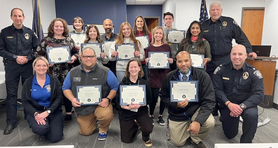 Citizens Police Academy, Fall 2022 graduating class