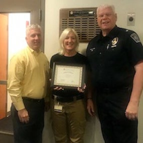 Maureen Conrad receiving award