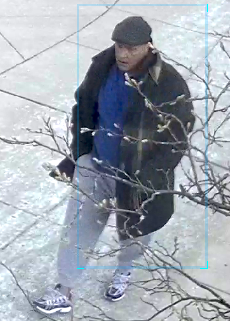 Screenshot of suspect walking