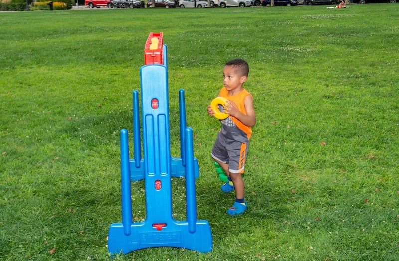 child playing with a toy