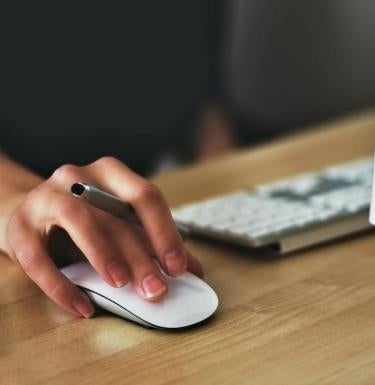 person using a computer mouse