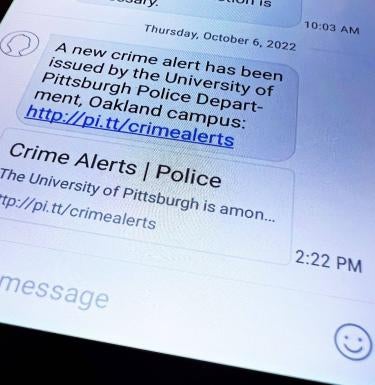 Crime alert texts phone