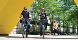 Police officers on bikes